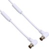 Kabel antenowy gniazdo - wtyk TECHNISAT Kątowy IEC 3 m Biały