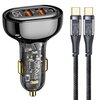Ładowarka samochodowa USAMS BXLACCTC01 80W Fast Charge Czarny+ kabel USB-C