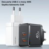 Ładowarka sieciowa USAMS T54 US-CC172 40W Gan Fast Charging Czarny Szerokość [mm] 47