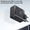 Ładowarka sieciowa USAMS T54 US-CC172 40W Gan Fast Charging Czarny Rodzaj złącza USB-C - 2 szt.