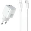 Ładowarka sieciowa USAMS US-CC183 X-Ron Series 20W Biały + Kabel USB-C - Lightning