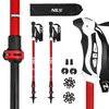 Kijki trekkingowe NILS TK8601 (65 - 135 cm) Czerwony Długość [cm] 65 - 135