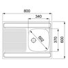 Zlewozmywak jednokomorowy z ociekaczem FRANKE Daria DSL 711-80 103.0205.563 Len 60x80 Komora 1 340 x 370 x 130 mm