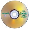 Złota płyta DVD z widocznym napisem "maxell" oraz oznaczeniami "DVD+R", "4.7GB DATA", "1-16x SPEED RECORDABLE". Na płycie znajduje się również symbol "120min VIDEO".