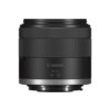 Czarny obiektyw z widocznym napisem "Canon RF-S 14-30" na korpusie, posiadający teksturowany pierścień do regulacji. Na dole obiektywu znajduje się srebrny pasek z czerwoną kropką.