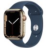 Apple Watch 7 GPS + Cellular 45mm koperta ze stali nierdzewnej (złoty) + opaska sportowa (błękitna toń)
