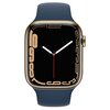 Apple Watch 7 GPS + Cellular 45mm koperta ze stali nierdzewnej (złoty) + opaska sportowa (błękitna toń) Kształt Prostokątny