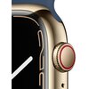 Apple Watch 7 GPS + Cellular 45mm koperta ze stali nierdzewnej (złoty) + opaska sportowa (błękitna toń) Grubość koperty [mm] 10.7