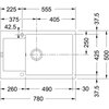Zlewozmywak jednokomorowy z ociekaczem FRANKE Maris MRG 611-78 XL 114.0675.983 Onyx 50x78 Komora 1 490 x 425 x 200 mm