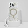 Etui GUESS Resin Flowers Glitter MagSafe do Apple iPhone 16 Pro Beżowy Etui wodoszczelne Nie