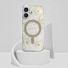 Etui GUESS Resin Flowers Glitter MagSafe do Apple iPhone 16 Beżowy Etui wodoszczelne Nie