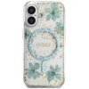 Etui GUESS Resin Flowers Glitter MagSafe do Apple iPhone 16 Turkusowy Model telefonu iPhone 16