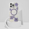 Etui GUESS Resin Flowers Glitter MagSafe do Apple iPhone 16 Pro Max Fioletowy Etui wodoszczelne Nie