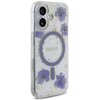 Etui GUESS Resin Flowers Glitter MagSafe do Apple iPhone 16 Fioletowy Kompatybilność Apple iPhone 16