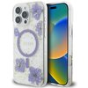 Etui GUESS Resin Flowers Glitter MagSafe do Apple iPhone 16 Pro Fioletowy