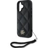Etui KARL LAGERFELD Quilted Initial Logo & Chain Strap do Apple iPhone 16 Czarny Dominujący kolor Czarny