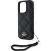 Etui KARL LAGERFELD Quilted Initial Logo & Chain Strap do Apple iPhone 16 Pro Max Czarny Dominujący kolor Czarny