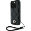 Etui KARL LAGERFELD Quilted Initial Logo & Chain Strap do Apple iPhone 16 Pro Czarny