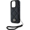 Etui KARL LAGERFELD Quilted Initial Logo & Chain Strap do Apple iPhone 16 Pro Czarny Dominujący kolor Czarny