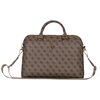 Torba GUESS 4G Zipper Pocket Triangle Logo 15 cali Brązowy