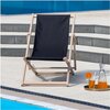 Leżak PATIO Gozo Classic 409573 Czarny Materiał Drewno