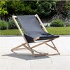 Leżak PATIO Gozo Komfort 409576 Czarny Materiał Drewno