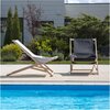 Leżak PATIO Gozo Komfort 409576 Czarny Materiał Poliester