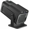 Czarny projektor o nowoczesnym designie z widocznymi portami USB, audio i HDMI oraz niebieską diodą. Urządzenie jest zamontowane na podstawce, a jego obudowa ma teksturowane wykończenie.
