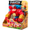 Opakowanie zestawu figurek "Piratix Adventure World" z dużą, czerwoną figurką o złotych bransoletach i medalionie z czaszką oraz mniejszą figurką w przezroczystym opakowaniu. Na opakowaniu widnieją napisy: "GORILLA BROS BOOM BEN", "1 EXCLUSIVE PIRATIX", "