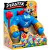 Opakowanie zestawu figurek "Piratix Adventure World" przedstawia dużą, niebieską figurkę z czerwonym młotem i złotymi bransoletami, a także mniejszą figurkę w przezroczystym opakowaniu. Na opakowaniu widnieje napis "GORILLA BROS SMASH JACK" oraz instrukcje "1 HIT" i "2 LAUNCH".