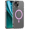 Przezroczysto-różowe etui na telefon z widocznym okrągłym wzorem w kolorze różowym na tylnej części. Na boku etui znajduje się napis "Etteri", a na ekranie telefonu widoczna jest godzina 22:30 oraz data "Tuesday, 31 July".