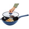 Patelnia wok AMBITION Qualum Ceramic Cobalt 30 cm Pokrywa Tak