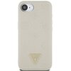 Etui GUESS Grained Hot Stamp Peony Triangle Logo MagSafe do Apple iPhone 16e Beżowy Model telefonu iPhone 16e