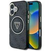 Etui GUESS IML Metal Glitter 4G Circle Triangle MagSafe do Apple iPhone 16 Czarny