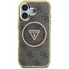 Etui GUESS IML Metal Glitter 4G Circle Triangle MagSafe do Apple iPhone 16 Brązowy Model telefonu iPhone 16