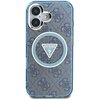 Etui GUESS IML Metal Glitter 4G Circle Triangle MagSafe do Apple iPhone 16 Niebieski Model telefonu iPhone 16
