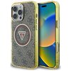 Etui GUESS IML Metal Glitter 4G Circle Triangle MagSafe do Apple iPhone 16 Pro Max Brązowy