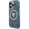 Etui GUESS IML Metal Glitter 4G Circle Triangle MagSafe do Apple iPhone 16 Pro Niebieski Seria telefonu iPhone