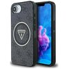 Etui GUESS IML Metal Glitter 4G Circle Triangle MagSafe do Apple iPhone 16e Czarny