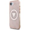 Etui GUESS IML Metal Glitter 4G Circle Triangle MagSafe do Apple iPhone 16e Różowy Seria telefonu iPhone