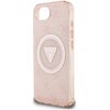 Etui GUESS IML Metal Glitter 4G Circle Triangle MagSafe do Apple iPhone 16e Różowy Typ Etui nakładka