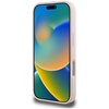 Różowe etui na telefon z wycięciem na przyciski i aparat, przeznaczone dla modelu Apple iPhone 16 Pro Max. Na ekranie telefonu widoczny jest kolorowy gradient w odcieniach niebieskiego, zielonego i pomarańczowego.