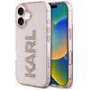 Etui KARL LAGERFELD IML Rhinestones Logo do Apple iPhone 16 Przezroczysto-różowy