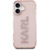 Etui KARL LAGERFELD IML Rhinestones Logo do Apple iPhone 16 Przezroczysto-różowy Model telefonu iPhone 16