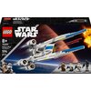 Pudełko zestawu LEGO przedstawia model myśliwca U-Wing z serii Star Wars, lecącego w przestrzeni kosmicznej z widocznymi planetami i eksplozją w tle. Na opakowaniu znajdują się napisy: "LEGO", "Star Wars", "8+", "75399", "Rebel U-Wing Starfighter™", "594 