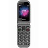 Telefon z klapką w kolorze czarnym, z widocznym ekranem wyświetlającym godzinę 12:00 i datę 2021.07.23, poniżej logo "maxcom". Klawiatura posiada duże, wyraźne przyciski z cyframi i literami, a także przyciski funkcyjne oznaczone jako M1, M2, M3.