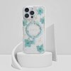 Etui GUESS Resin Flowers Glitter MagSafe do Apple iPhone 16 Pro Max Turkusowy Etui wodoszczelne Nie