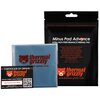 Czarne opakowanie z napisem "Minus Pad Advance Ultra High Performance Thermal Pad" oraz niebieski termopad z logo "thermal grizzly". Obok znajduje się certyfikat z napisem "CERTIFICATE OF ORIGIN" i kodem "2505 RJGQ RJGG DSAW".