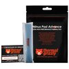 Czarny worek z napisem "Minus Pad Advance ULTRA HIGH PERFORMANCE THERMAL PAD" oraz logo "thermal grizzly" w kolorze pomarańczowym, obok znajduje się niebieski termopad w przezroczystym opakowaniu. Na dole widoczny jest certyfikat oryginalności z kodem "25