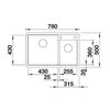 Zlewozmywak BLANCO Legra 8 526223 Czarny Komora 2 255 x 360 x 190 mm